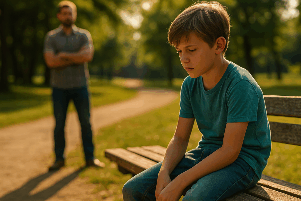 A child feeling alienated from the other parent.